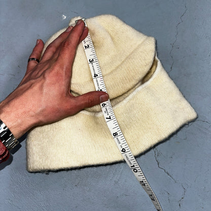 Vintage Ski Mask Small White Cream Balaclava 40s 50s Post WWII Rare Hat Wool