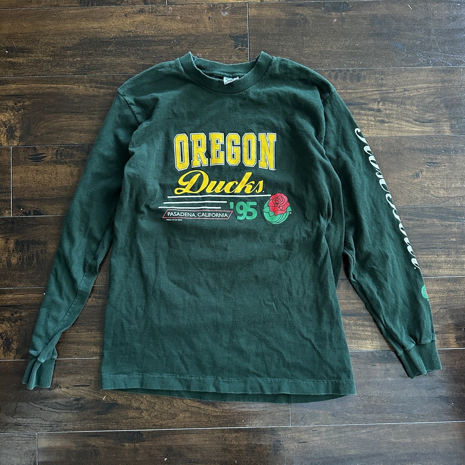 VTG Oregon Ducks Rosebowl 1995 T Shirt California Flea Market 90s Long Sleeve