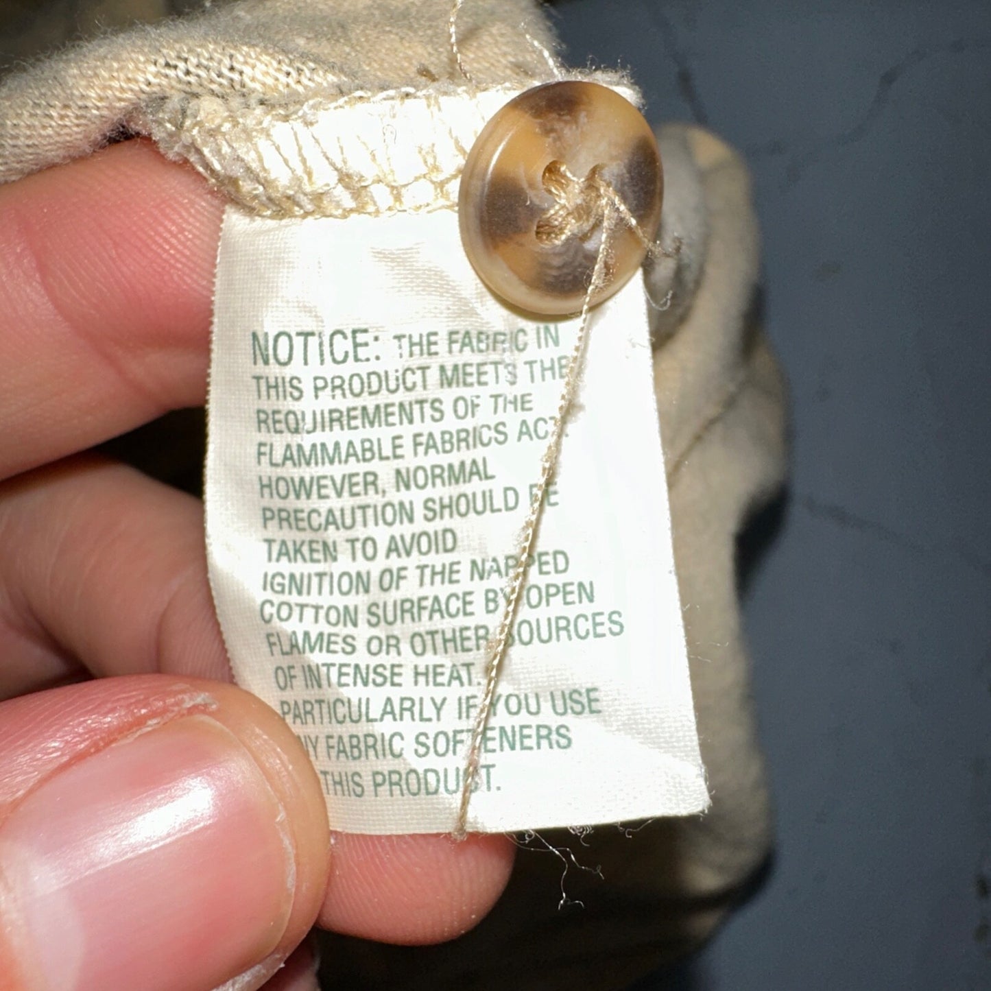 LL Bean VTG SOFT Flannel Shirt Size M Mens Cream Houndstooth Long Sleeve Button