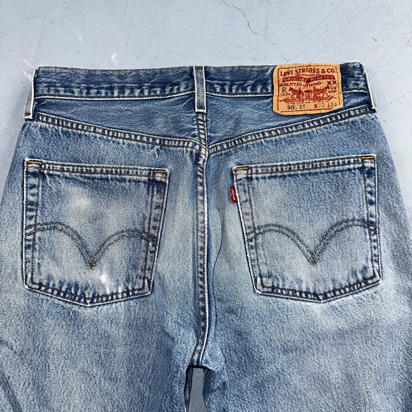 Levis 501 Vintage Y2K 90s XX Straight Leg Jeans Blue Light Wash 33x34 Act 30x31