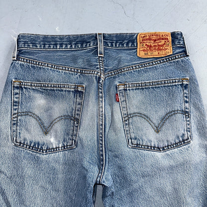 Levis 501 Vintage Y2K 90s XX Straight Leg Jeans Blue Light Wash 33x34 Act 30x31