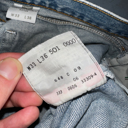 Levis 501 Vintage Y2K XX Straight Leg Jeans 33x36 Light Wash 2000s Act 31x31