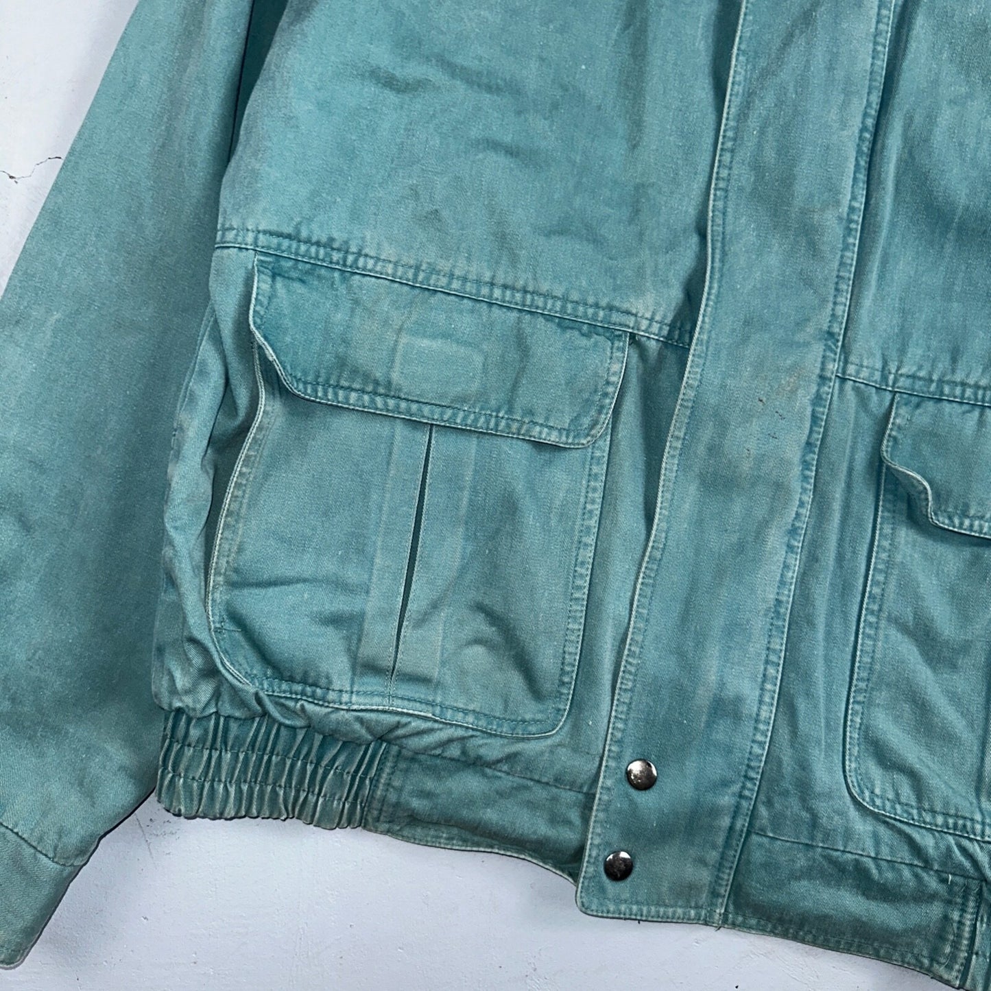 Vintage Teal Blue Tobruk Lined Jacket Men's Large 1980s 80s Bomber Simple Cool