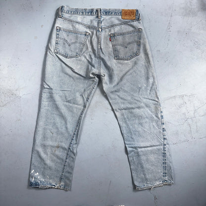 Levis 501 Vintage 80s Redline Selvedge USA XX Jeans Light Wash 38x32 Act 34x27