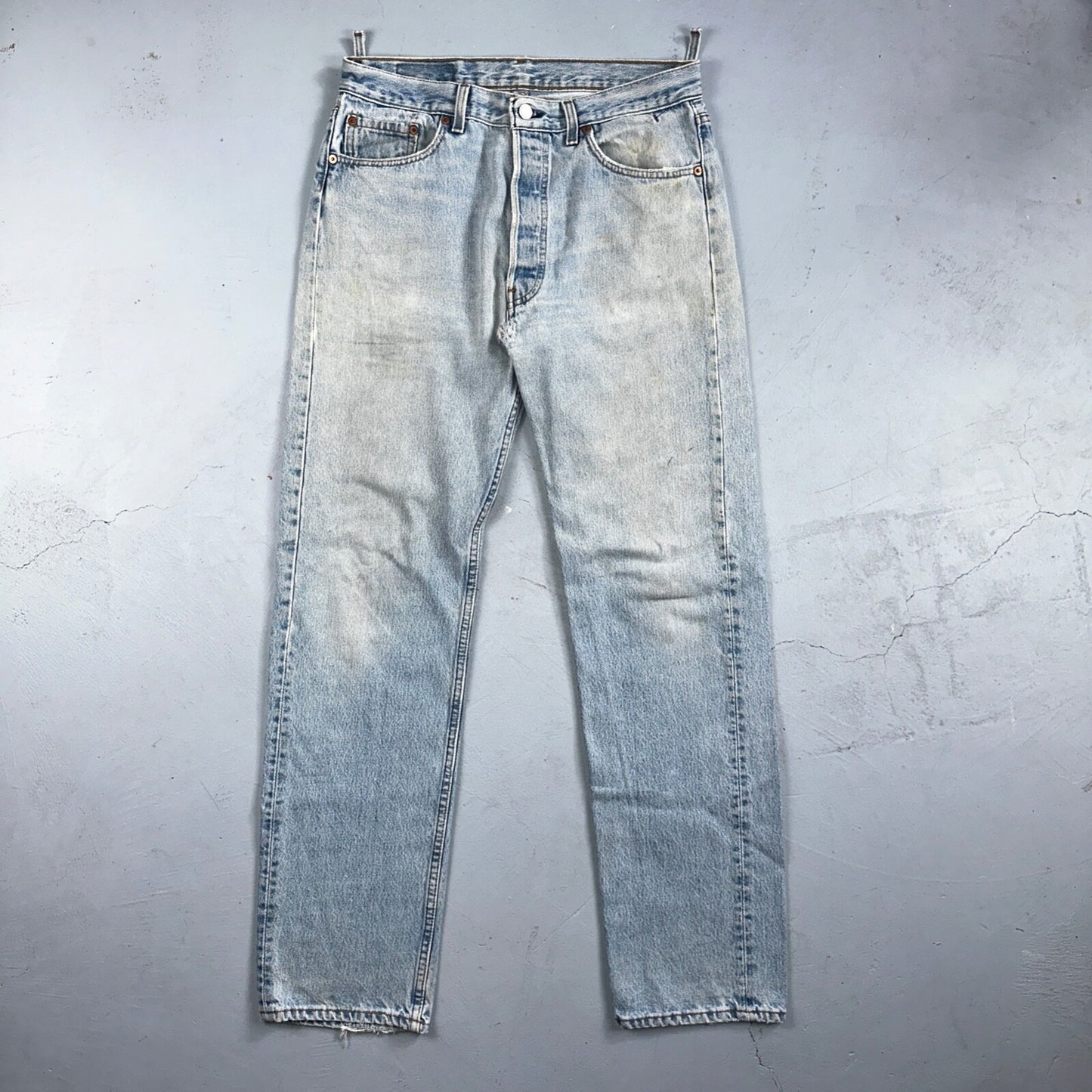 Levis 501 Vintage 90s USA XX Straight Leg Jeans Blue Light Wash 34x34 Act 32x32