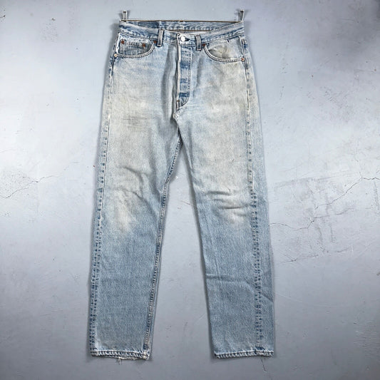Levis 501 Vintage 90s USA XX Straight Leg Jeans Blue Light Wash 34x34 Act 32x32