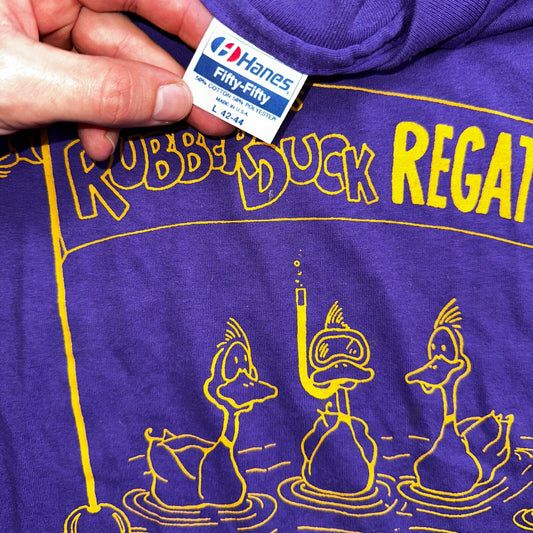 Hanes 80s Rubber Duck Purple Funny VTG T Shirt 1980s March Dimes Rap Oregon