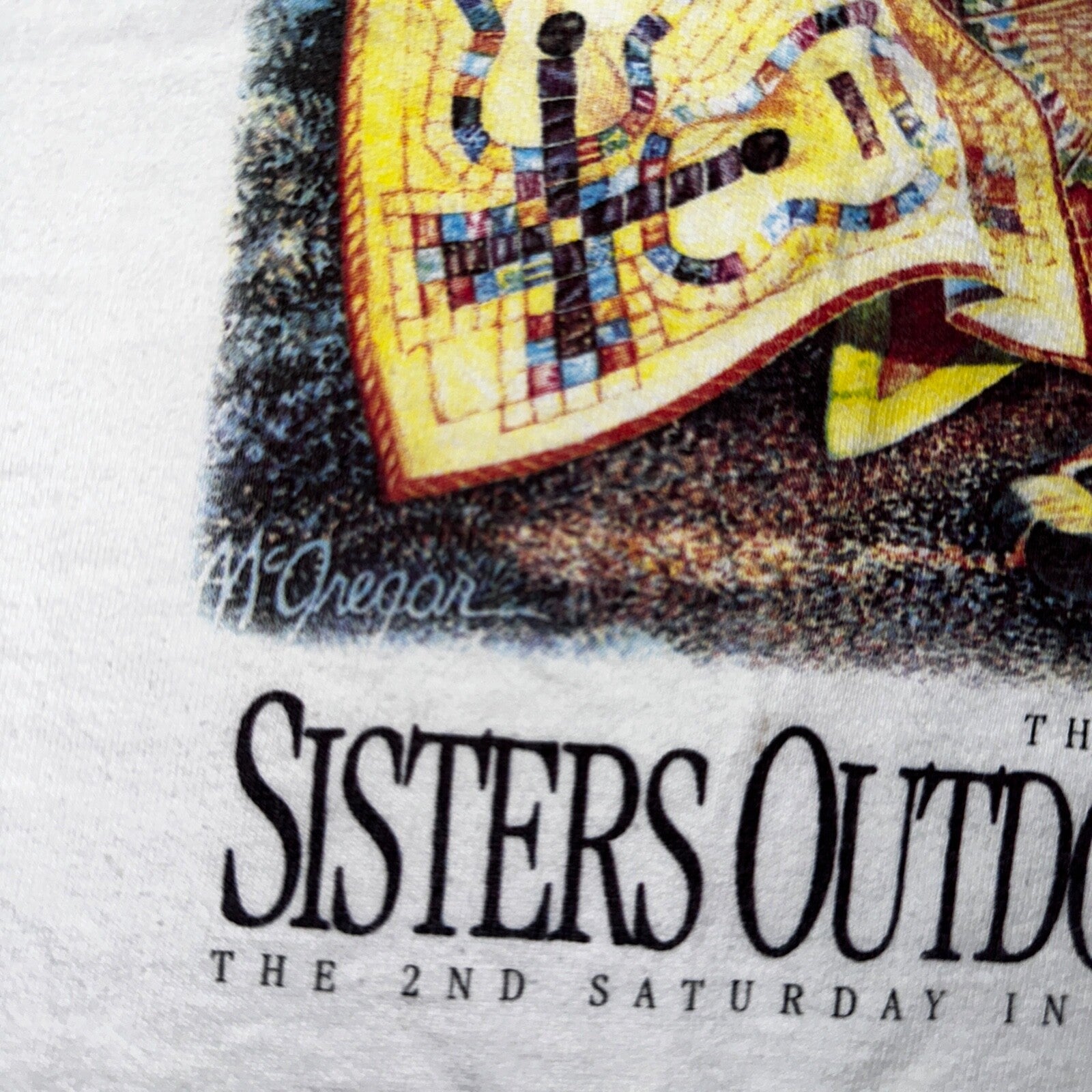 Sisters Outdoor Quilt Show VTG T Shirt Sewing Art Oregon Y2K 2004 Artsy Ladies