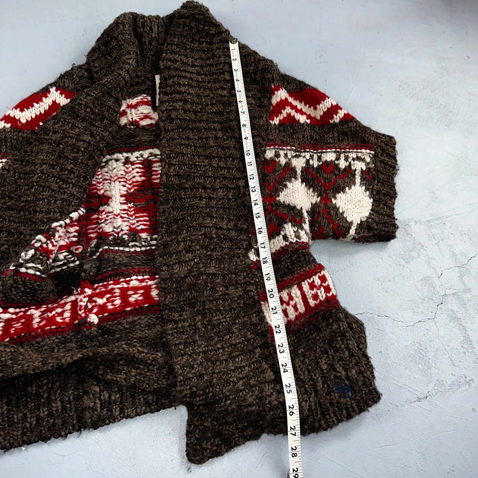 Abercrombie & Fitch VTG Womens Open Front Boho Sweater Cardigan Aztez Small Y2K