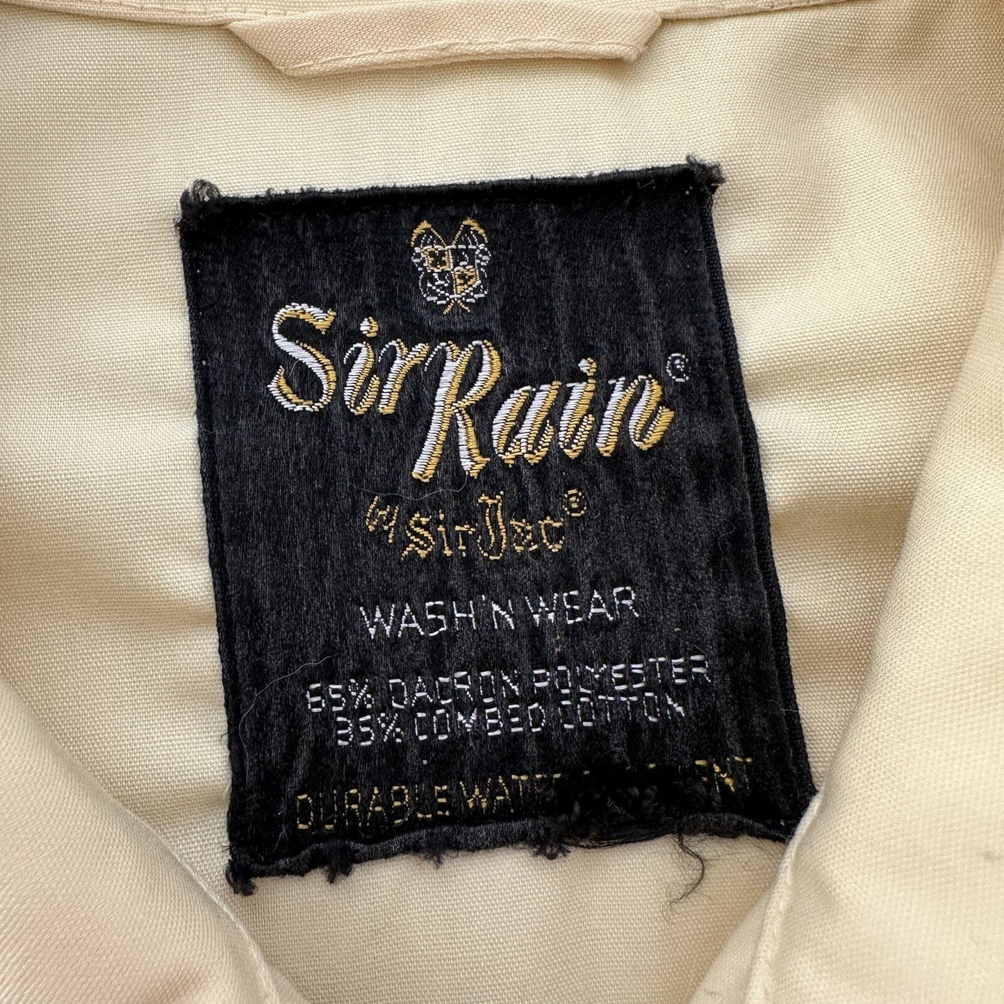 Vintage Work Jacket Men's Yellow Full Zip Gabardine 60s Talon 70s Chore Light