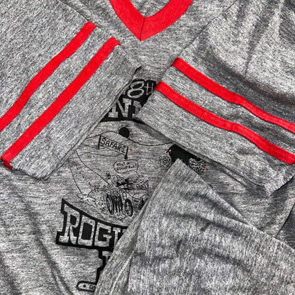 Rouge River Run V Neck Gray VTG T Shirt 80s Single Stitch Cars Graphic Rare Cool