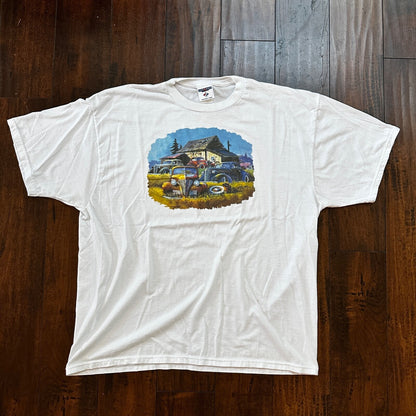 Farm Life VTG T Shirt Classic Antique Sports Cars America USA Nascar Driving