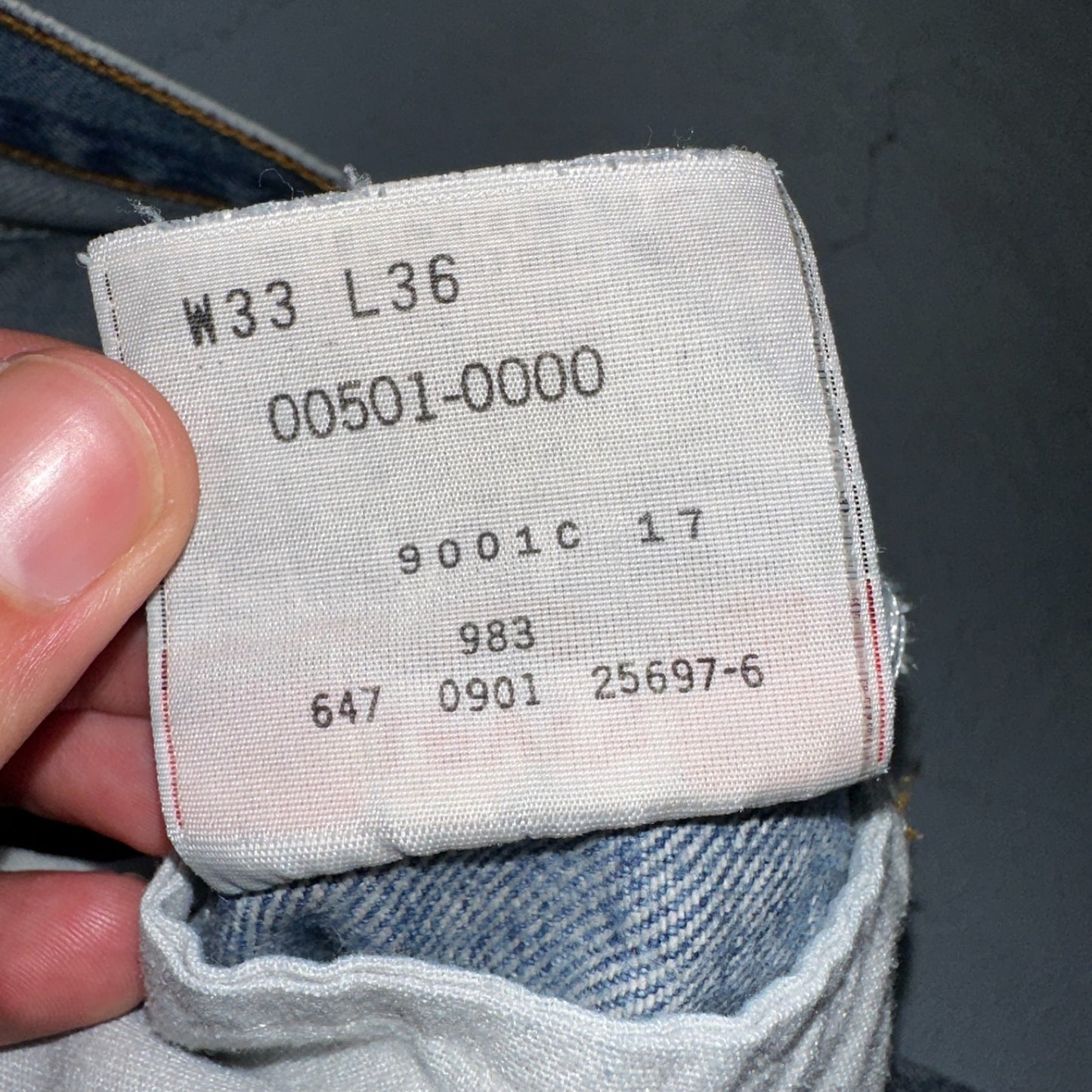 Levis 501 Vintage 90s Mexico Straight Leg Jeans Blue Light Wash 33x36 Act 31x32