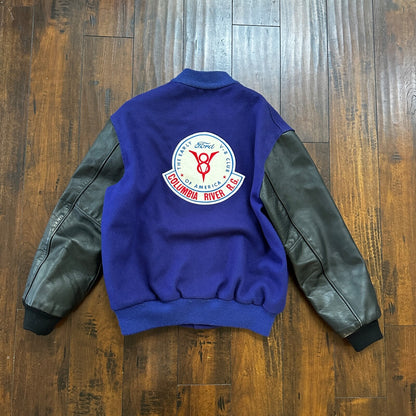 Ford VTG Dehen Varsity Blue V8 Columbia River Letterman 70s Jacket Size 44