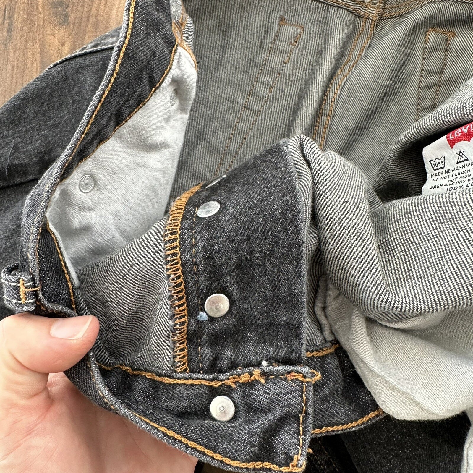 Vintage 90s Levis 501 XX 38x30 USA Tag Jeans Black 80s Act 36x30