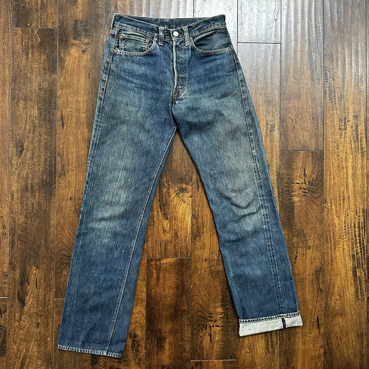 Vintage LEVIS 501XX Jeans Big E 1940s Denim Redline Selvedge 28x32 USA 1947 40s