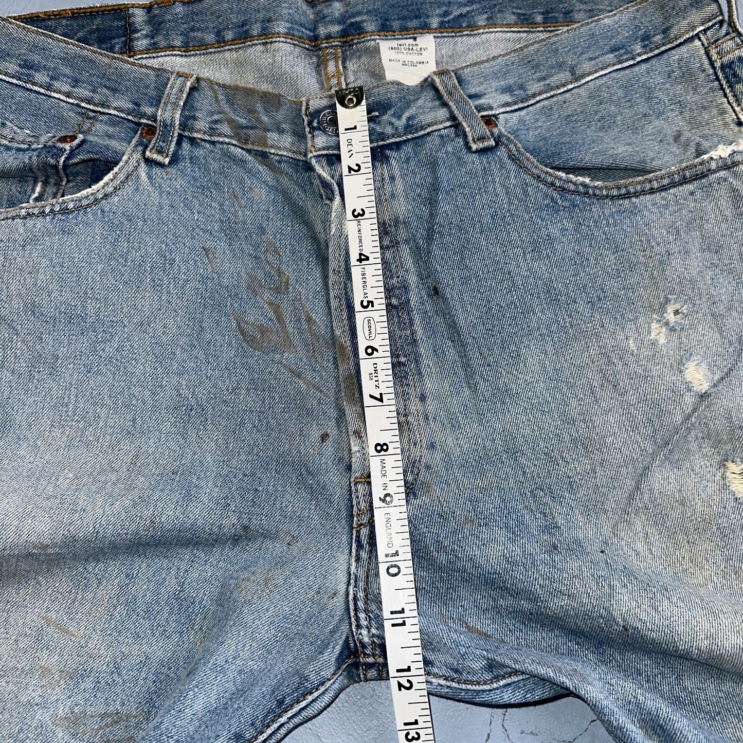 Levis 501 Vintage Y2K XX Straight Leg Jeans 90s Blue Light Wash 38x29 Act 36x27