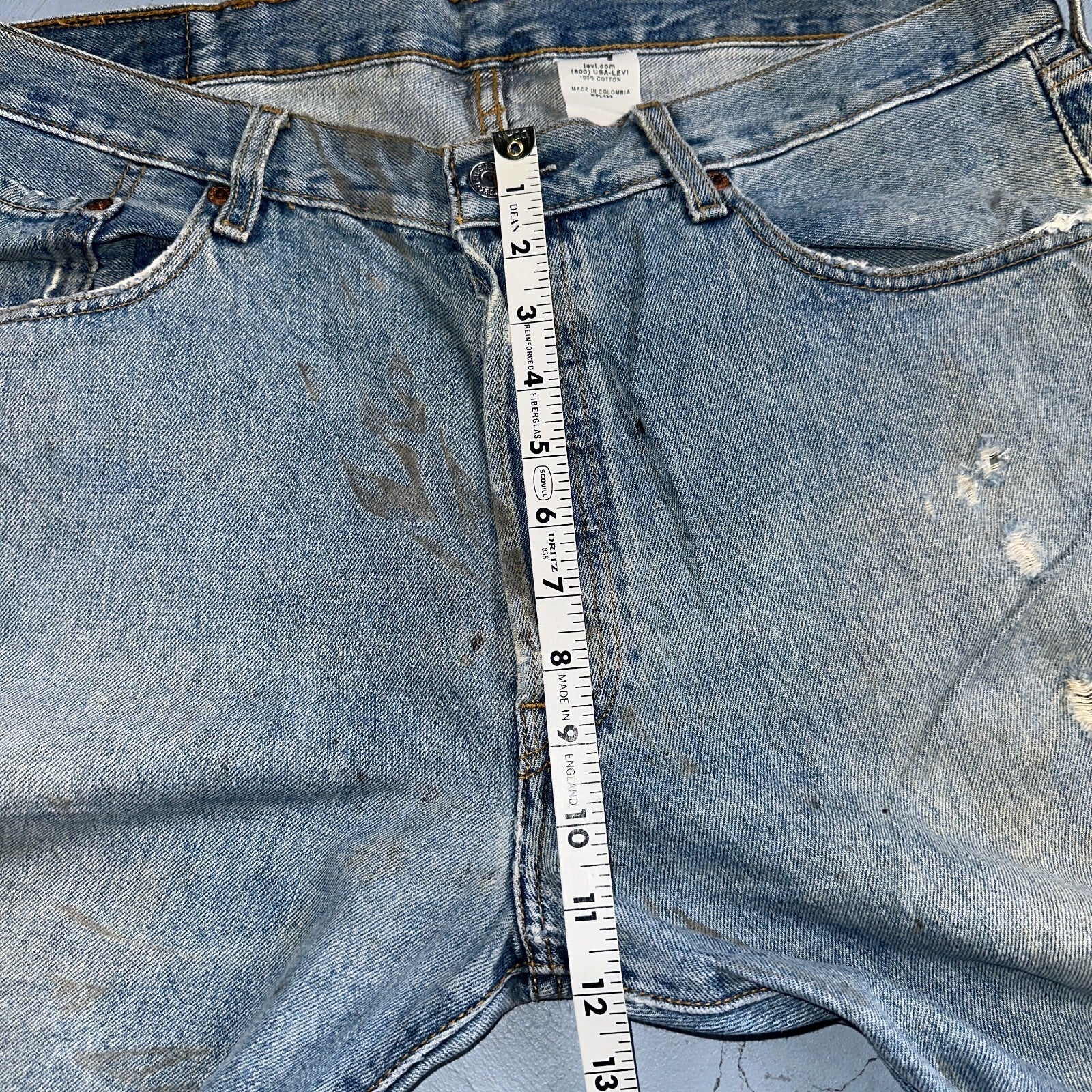 Levis 501 Vintage Y2K XX Straight Leg Jeans 90s Blue Light Wash 38x29 Act 36x27