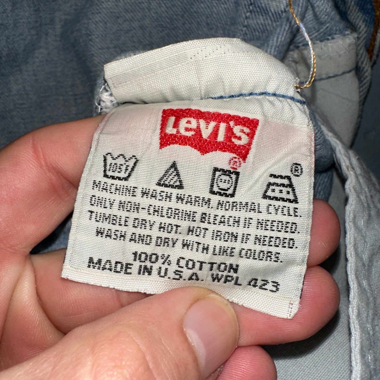 Levis 501 Vintage 90s USA XX Straight Leg Jeans Blue Thrashed 34x34 Act 33x32