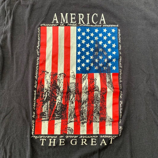 America The Great Vintage T Shirt USA Patriotic 4th July 90s Single Stitch Rap