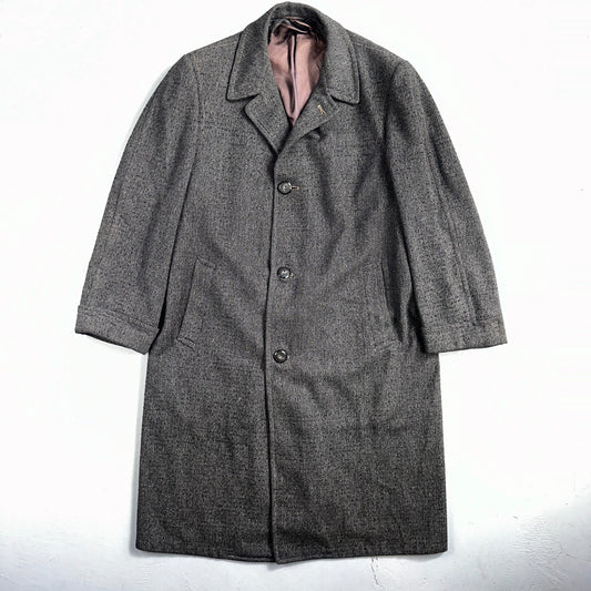 Vintage Barton Hall Coat Mens Gray Tweed Shabby Chic Wool 50s Union Made 1950s