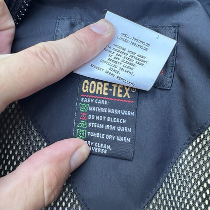 REI VTG Gore-Tex Orange GTX Shell Paclite Waterproof Jacket Mens Medium Black