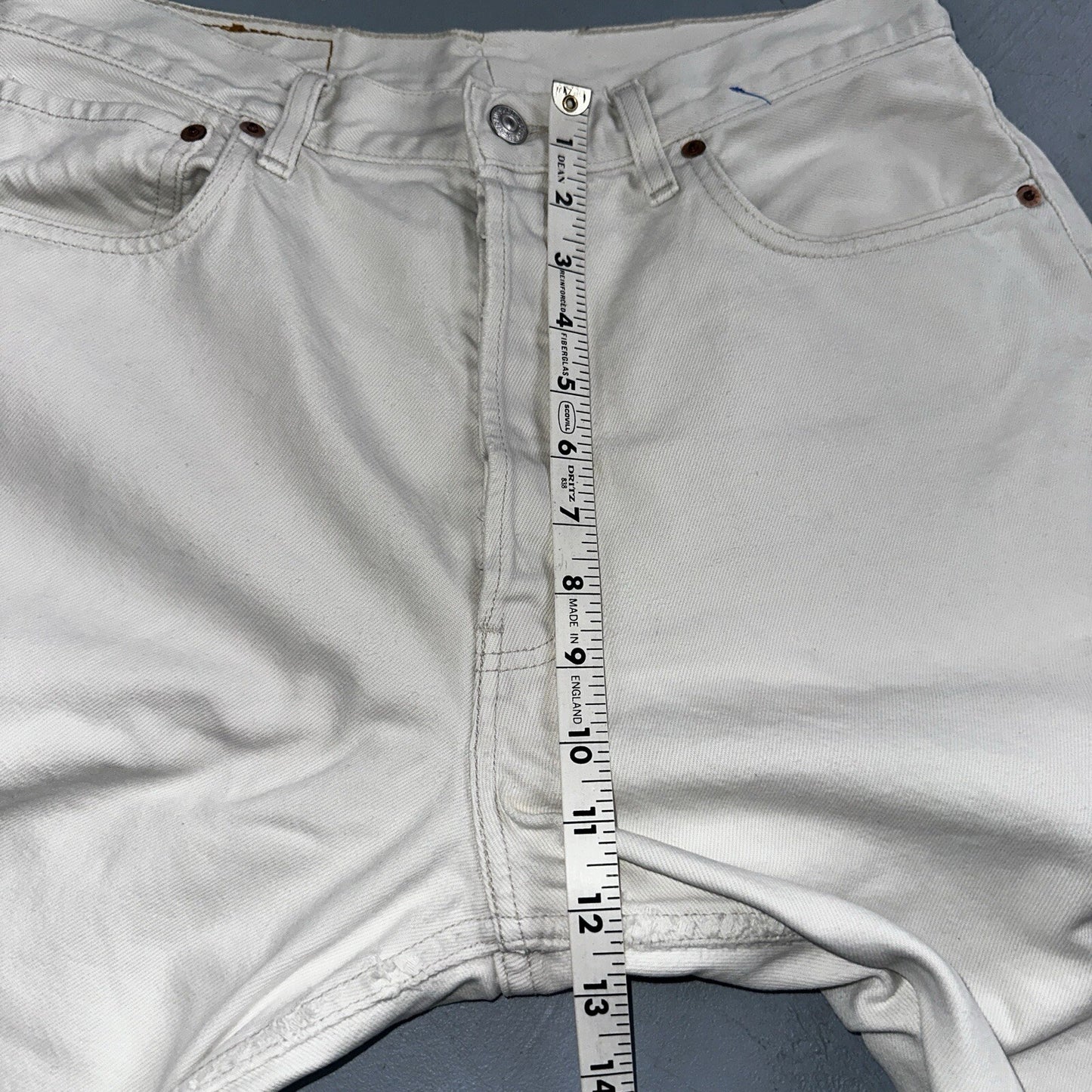 Levis 501 Vintage 90s XX Straight Jeans White Bleached 36x36 Act 30x28 Altered