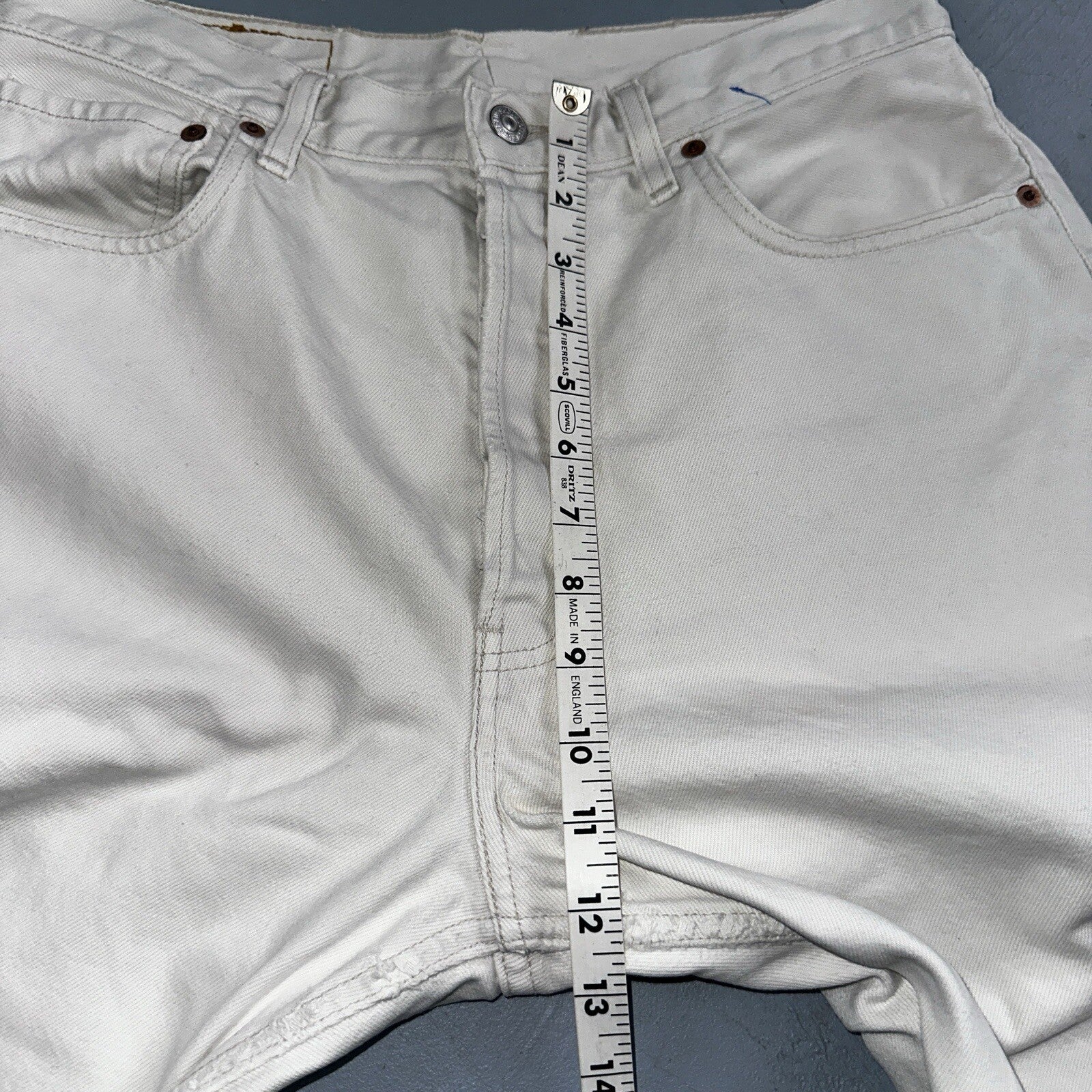 Levis 501 Vintage 90s XX Straight Jeans White Bleached 36x36 Act 30x28 Altered