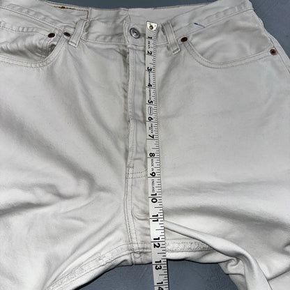 Levis 501 Vintage 90s XX Straight Jeans White Bleached 36x36 Act 30x28 Altered