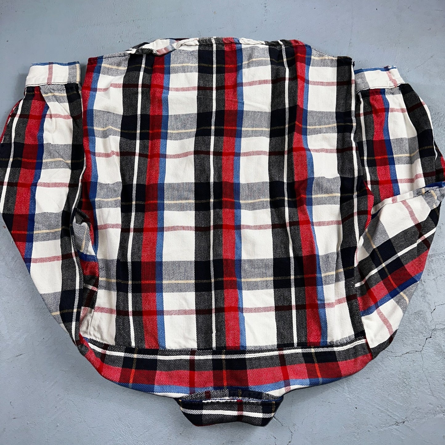 Vintage Five Brother Shirt Mens L Plaid Flannel Made in Black Red 1970s 70s