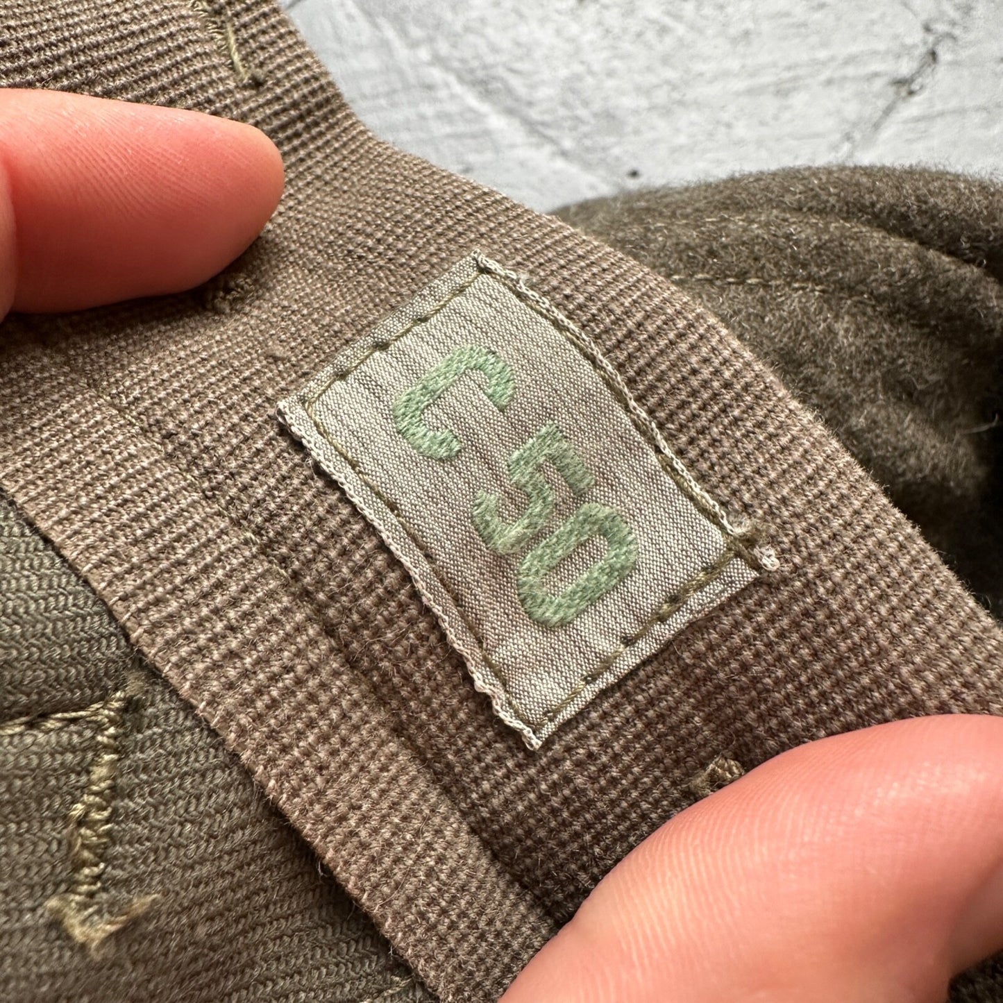 Vintage 1960s Swedish Army Wool Cargo Heavy Pants WWII Leather Straps 34x31