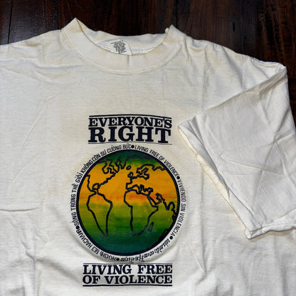 Everyones Right Free of Violence Earth Vintage T Shirt Single Stitch Rap Music