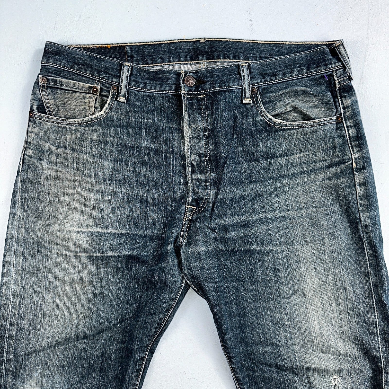 Levis 501 Y2K XX Straight Leg Jeans Blue VTG Med Wash 36x32 Act 36x31