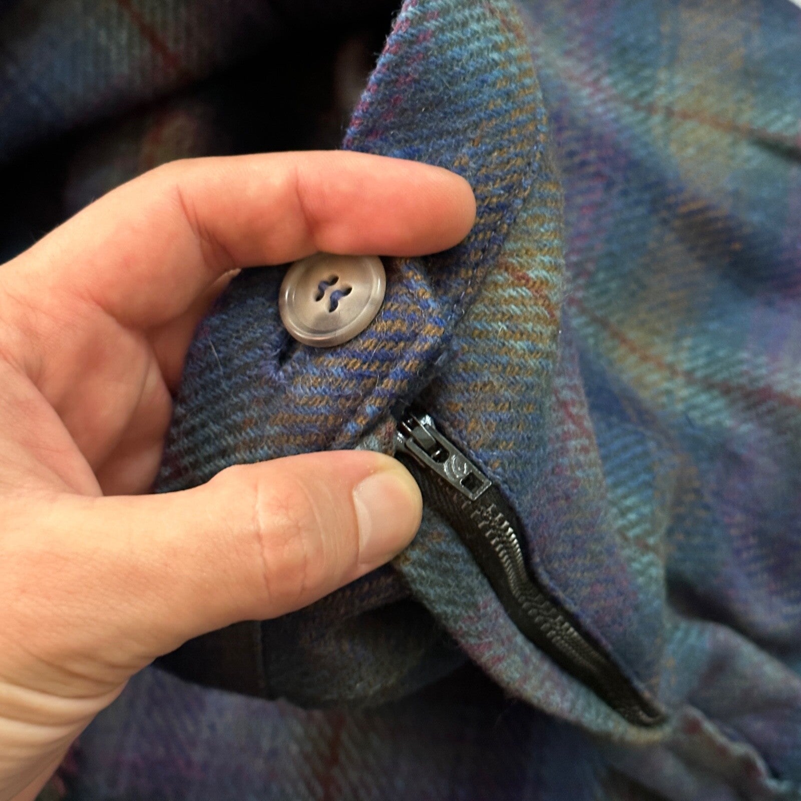 VTG USA Rockabilly Womens Dress Skirt 60s 70s Bottom Plaid Cute Wool