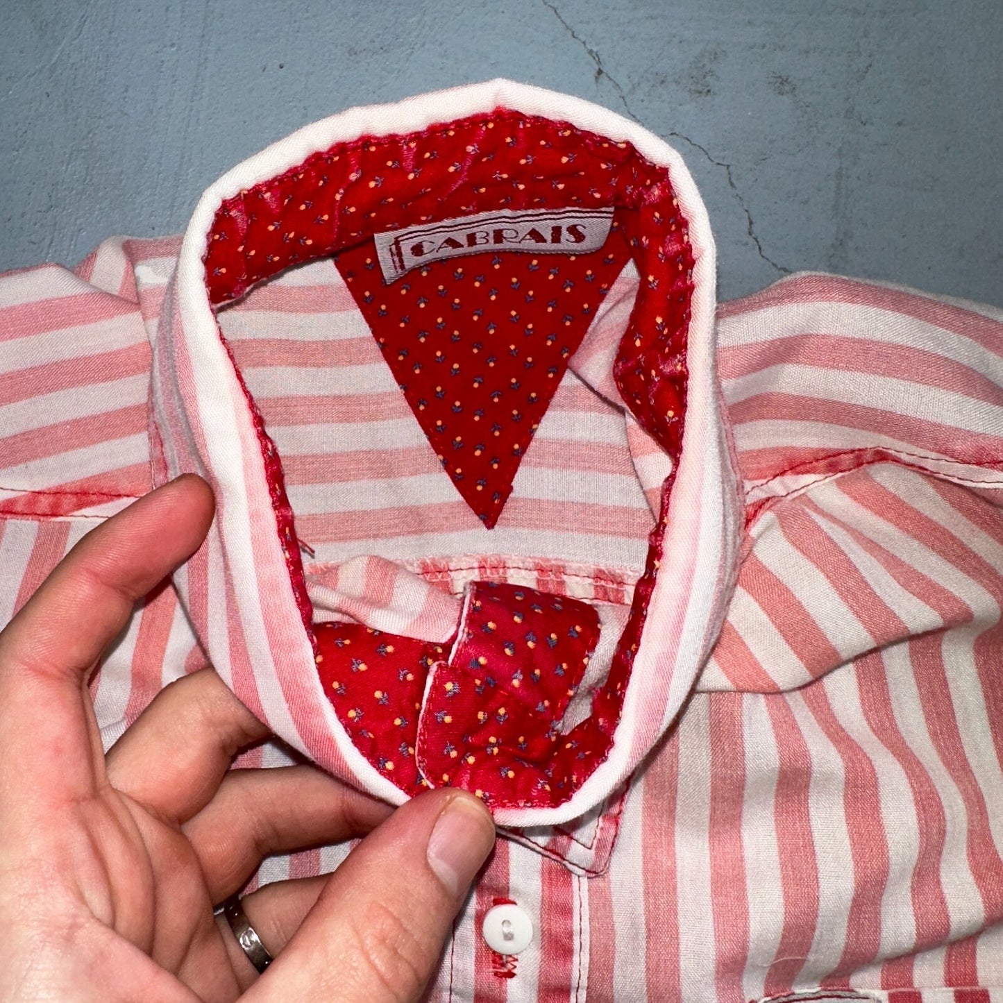 Cabrais Button Up Shirt Womens XL Multicolor Long Sleeve Collared Striped 90s