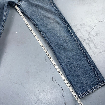 Levis 501 Vintage 90s USA XX Straight Leg Jeans Blue Light Wash 35x34 Act 33x31
