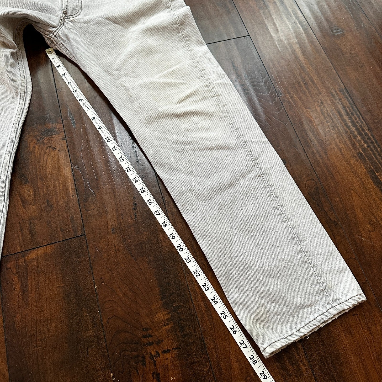 VTG USA Levis 501 Button Fly 90s Tag Jeans 80s 34x30 Act 31x28 Grey Faded White