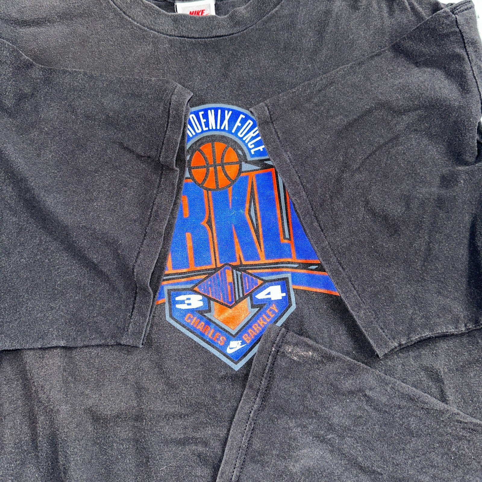 Nike Barkley 90s VTG T Shirt Basketball Gray Tag Single Stitch Phoenix Force 2XL