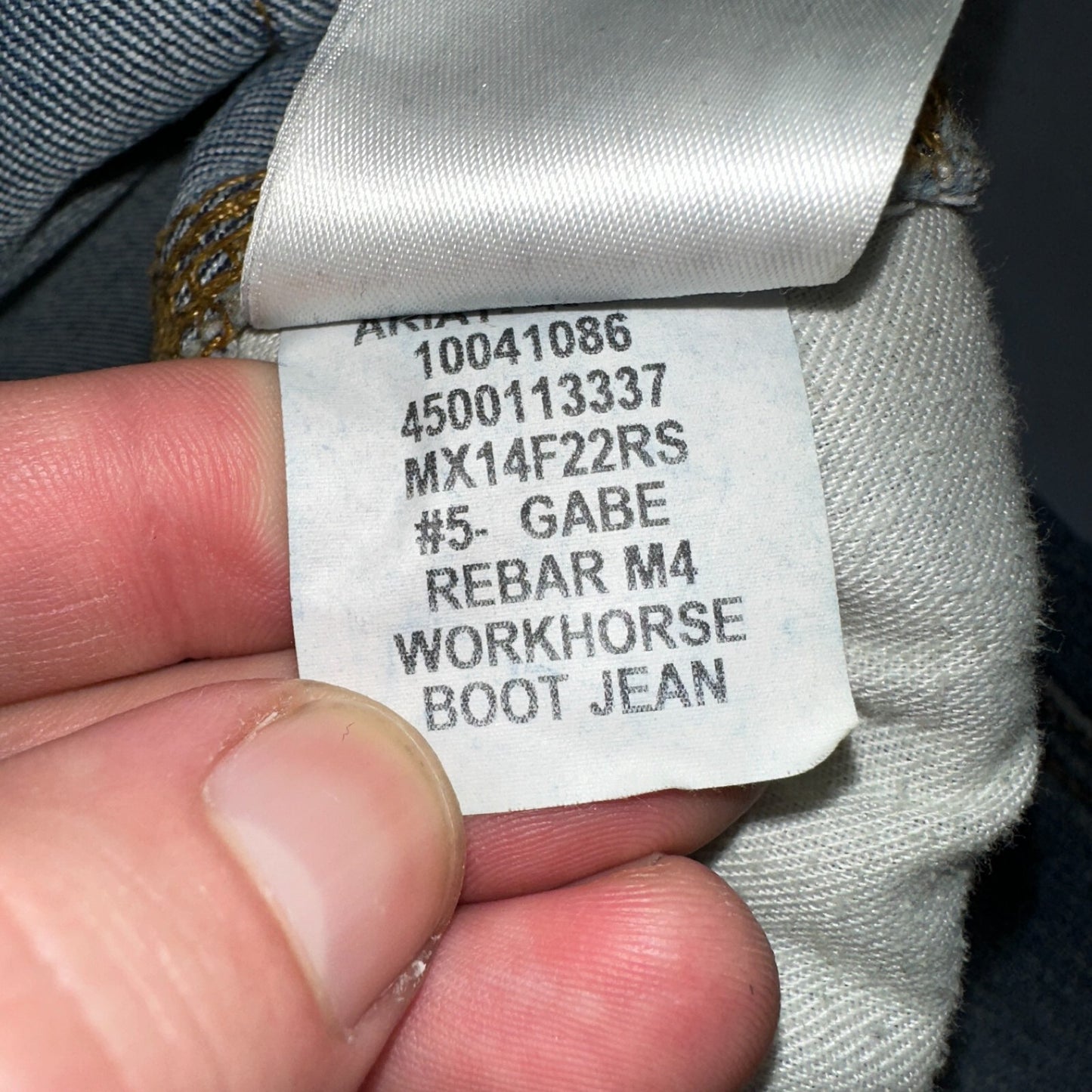 Ariat Rebar Jeans Men's 35x34 Blue M4 Workhorse Edge Boot Cut Western