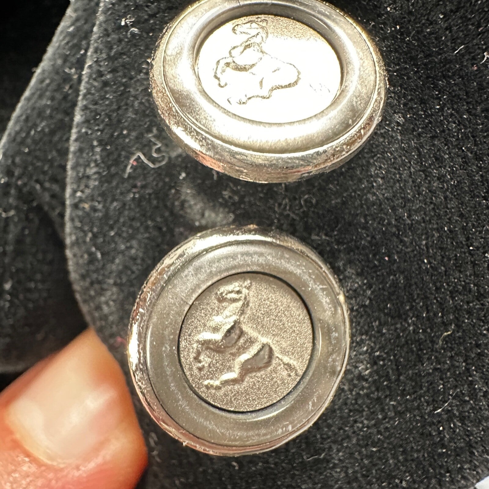 VTG Mens Suit 40 Jacket Coat 1970s Rockabilly 60s 70s USA Cotton Velour Horses