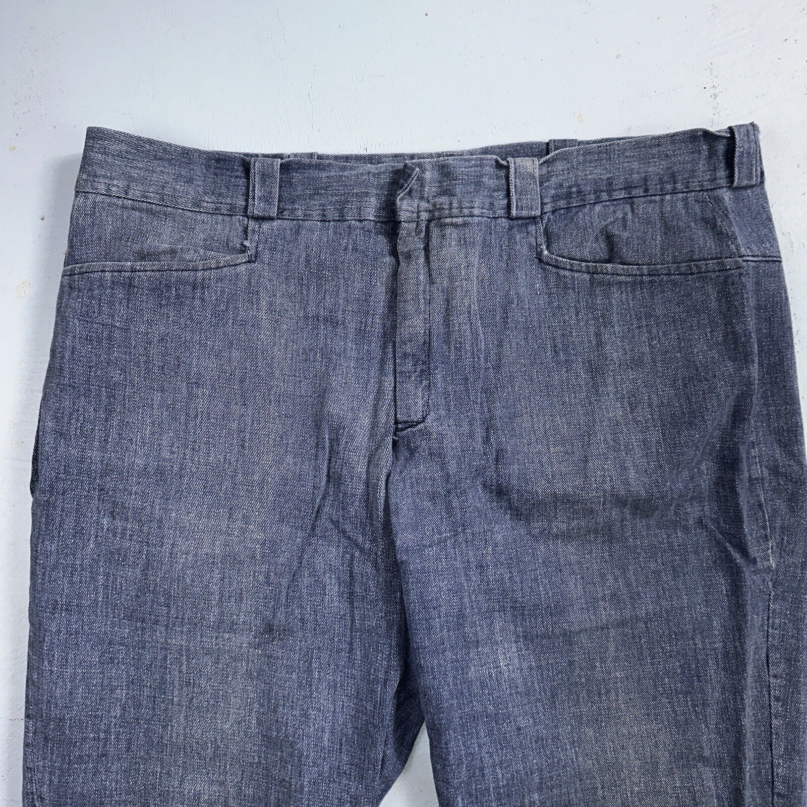 Vintage 1940s 50s WWII Korean US Navy Denim Dungarees Jeans Work Pants Trousers