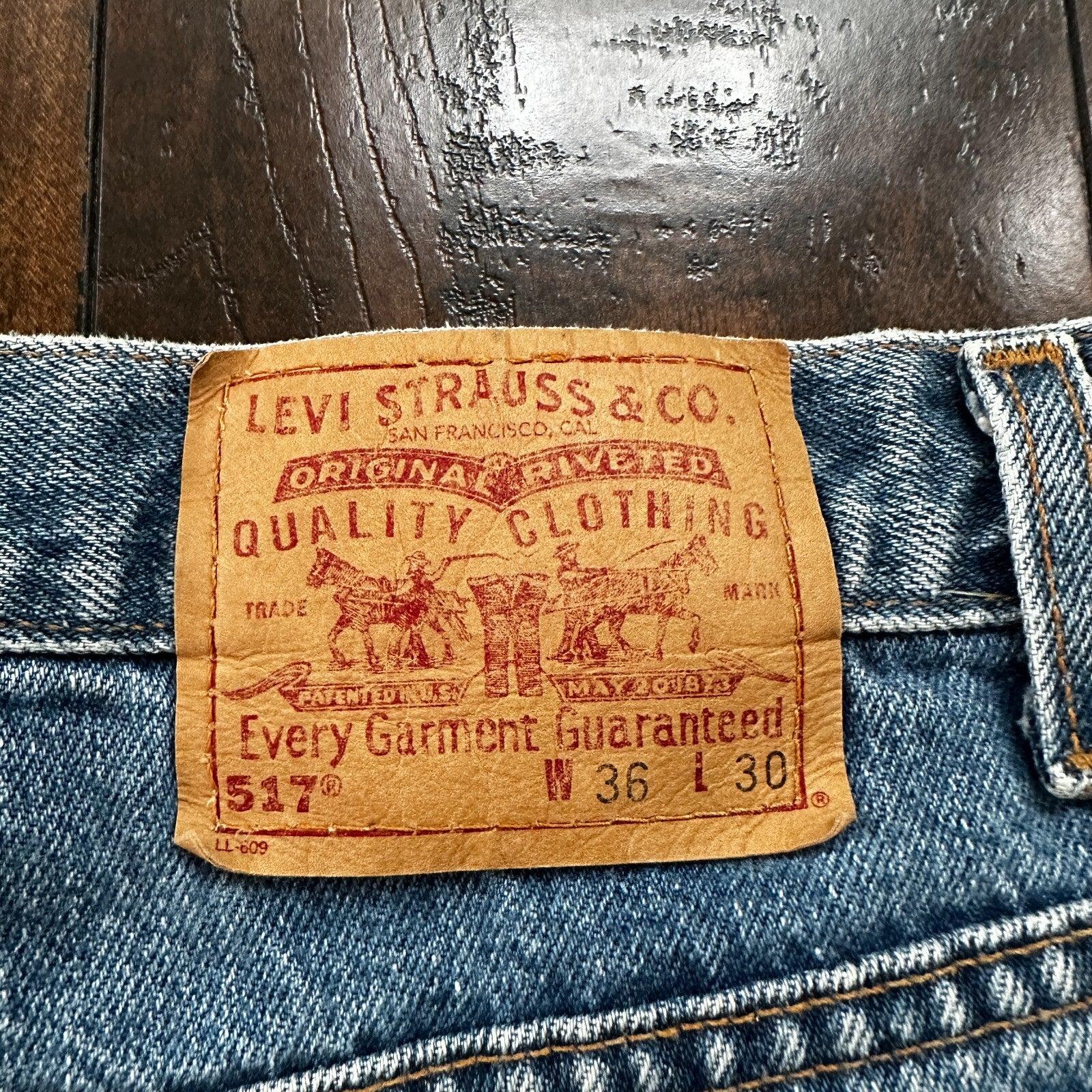 VTG Levis 517 Jeans Mens 36x30 Blue Denim Bootcut USA Made 90s Act 34x29