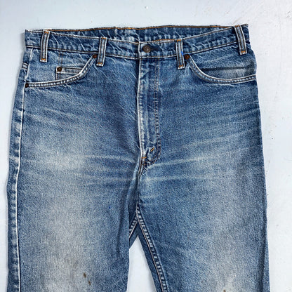 Levis 517 Vintage 90s Canada Orange Tab Bootcut Flare Blue Worn Jeans Act 38x30