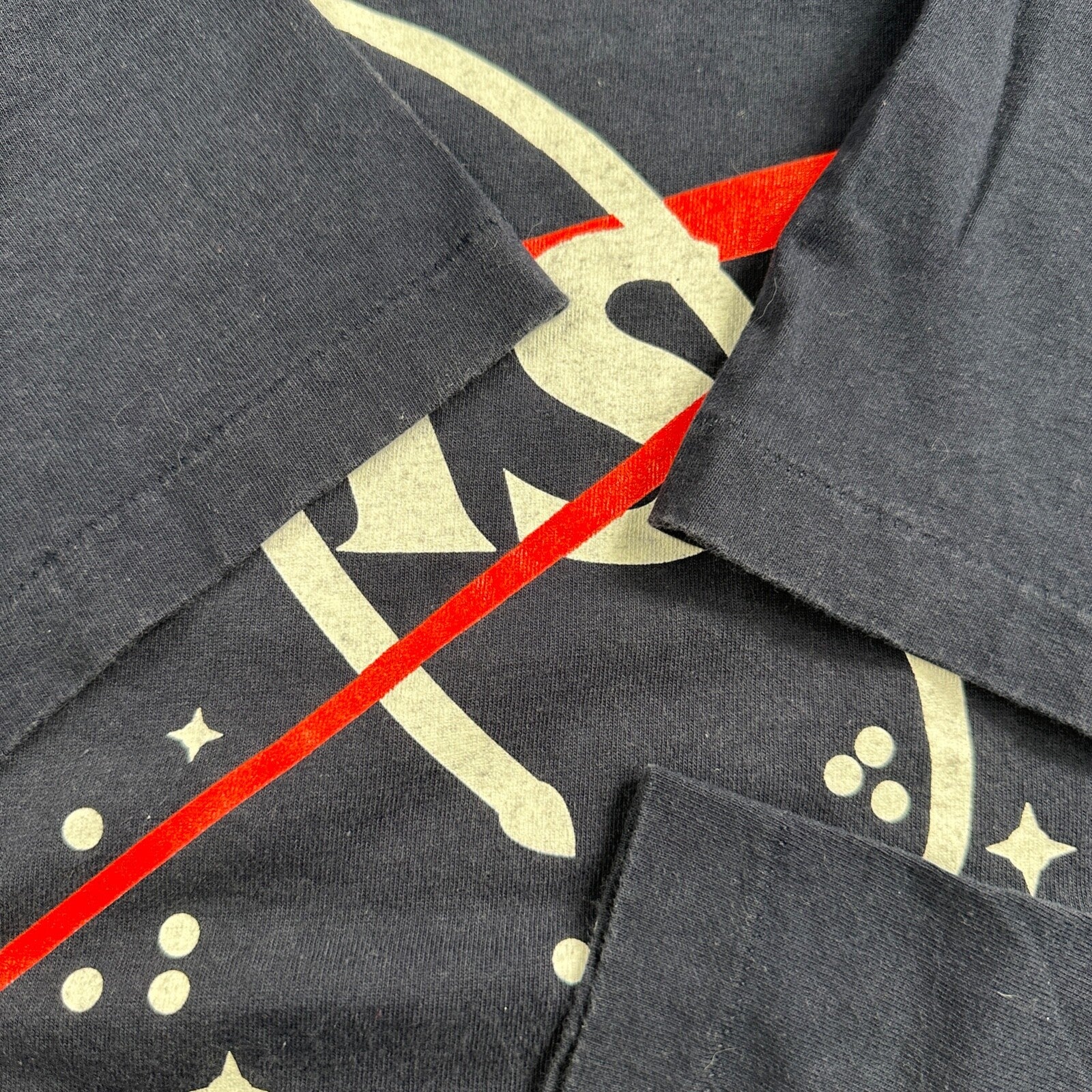 NASA Single Stitch Navy 80s VTG T Shirt Softee Explore The Space Moon Science