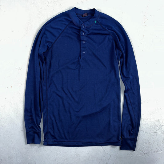 Patagonia Blue Long Sleeve Capilene Lightweight Outdoor Shirt Men Size S VTG 80s