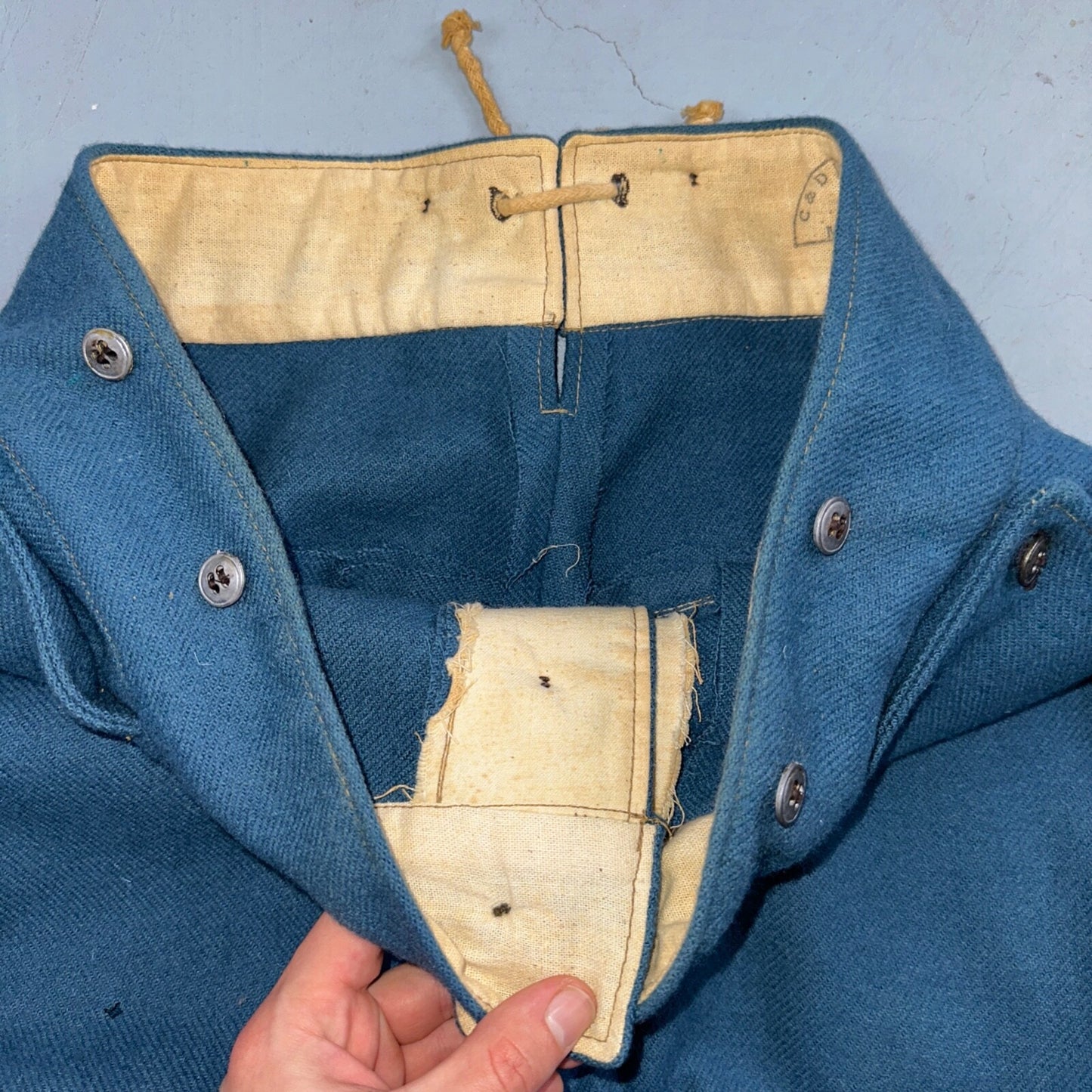 C&D Jarnagin Civil War Reenactment Uniform Sky Blue Wool Pants WWI Rare 38