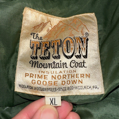VTG Teton Mountain Coat Goose Down Puffer Coat Green Hunting Hiking 1960s 60s