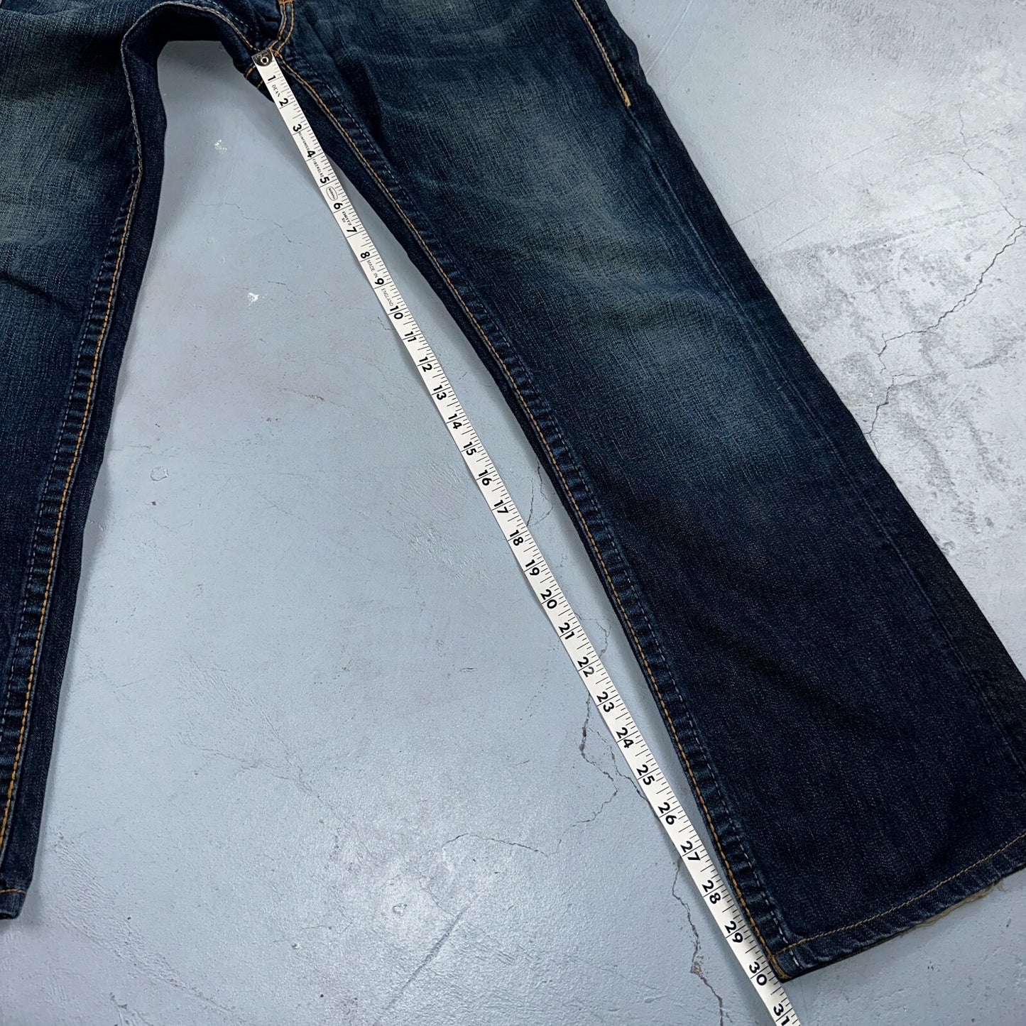 True Religion VTG Billy Big T Blue Jeans Bootcut Y2K Made USA Sz 30 (32x30)