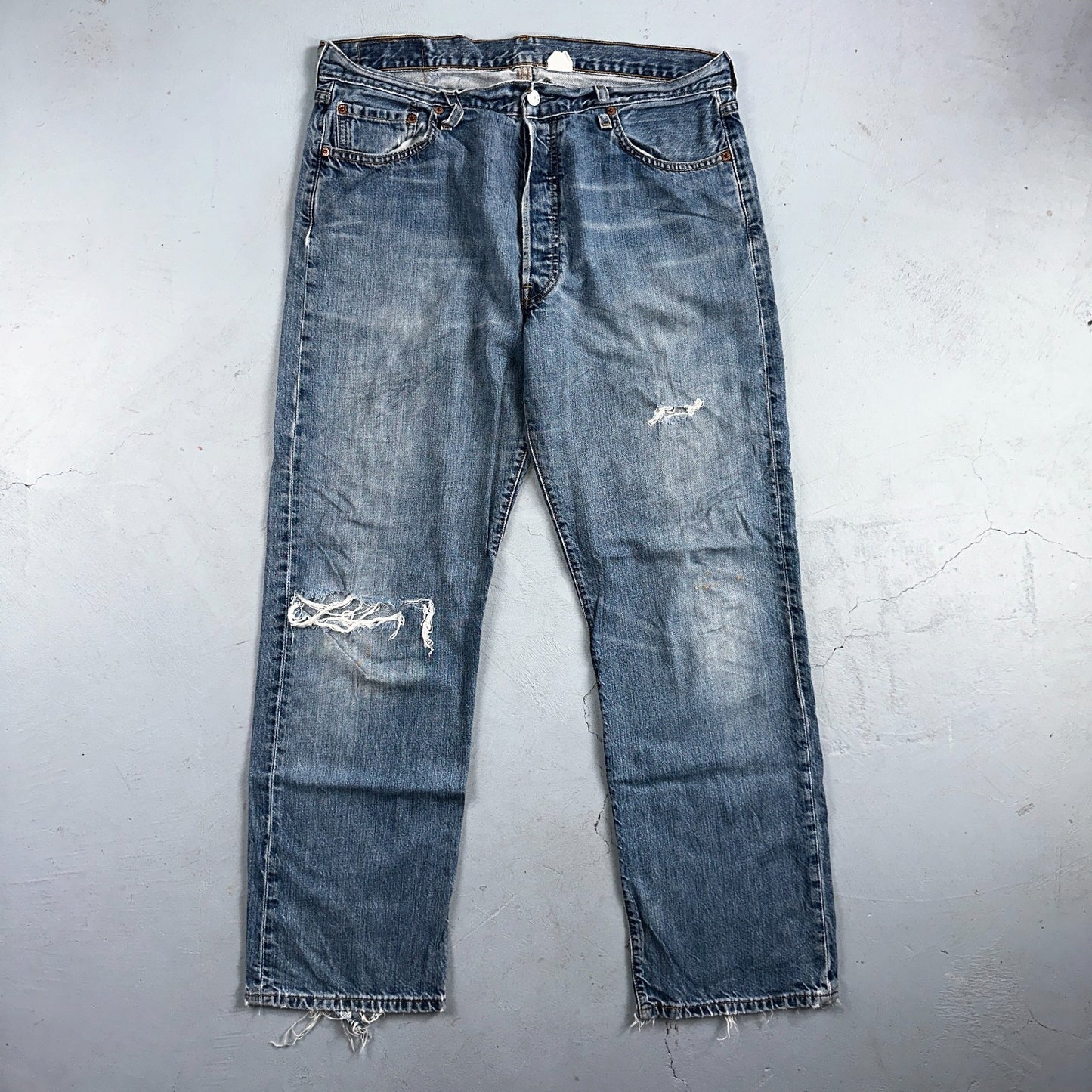 Levis 501 Vintage Y2K 90s XX Straight Leg Jeans Blue Light Wash 36x32 Act 35x31