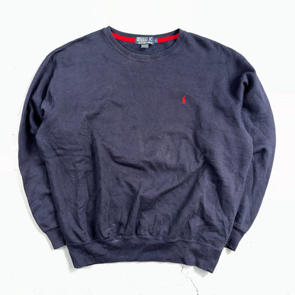 Polo Ralph Lauren VTG Sweatshirt Men Large L Blue Crewneck Crew Neck 90s